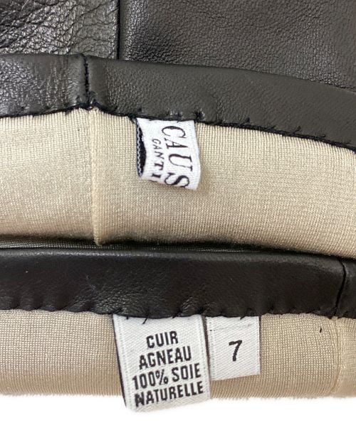 CAUSSE（コース）CAUSSE (コース) ロングレザーグローブ ブラック サイズ:7の古着・服飾アイテム