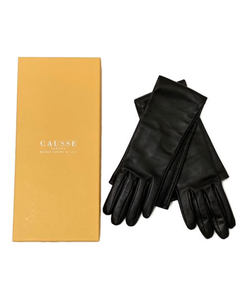 CAUSSE（コース）CAUSSE (コース) ロングレザーグローブ ブラック サイズ:7の古着・服飾アイテム