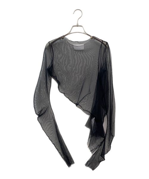 Maison Margiela（メゾンマルジェラ）Maison Margiela (メゾンマルジェラ) アシンメトリーチュールカットソー ブラック サイズ:42の古着・服飾アイテム