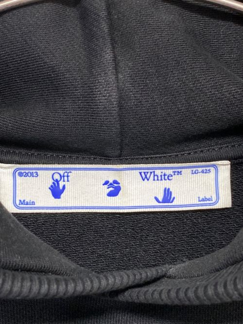 OFFWHITE（オフホワイト）OFFWHITE (オフホワイト) Apple Over Flatlock Hoodie ブラック サイズ:Sの古着・服飾アイテム
