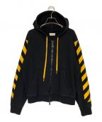 OFFWHITE×MONCLERオフホワイト×モンクレール）の古着「ジップアップフーディー」｜ブラック×イエロー