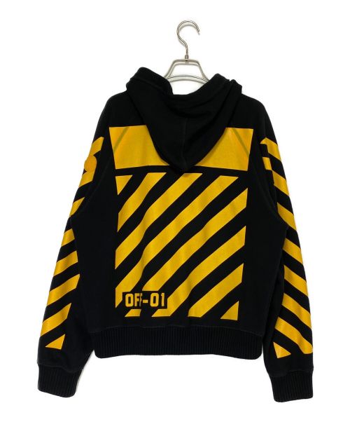 OFFWHITE（オフホワイト）OFFWHITE (オフホワイト) MONCLER (モンクレール) ジップアップフーディー ブラック×イエロー サイズ:Mの古着・服飾アイテム