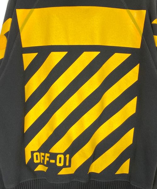 OFFWHITE（オフホワイト）OFFWHITE (オフホワイト) MONCLER (モンクレール) ジップアップフーディー ブラック×イエロー サイズ:Mの古着・服飾アイテム
