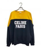 CELINEセリーヌ）の古着「23SS ロゴコットンクルーネックスウェット」｜ブラック×イエロー