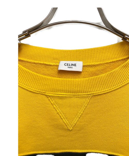 CELINE（セリーヌ）CELINE (セリーヌ) 23SS ロゴコットンクルーネックスウェット ブラック×イエロー サイズ:Lの古着・服飾アイテム