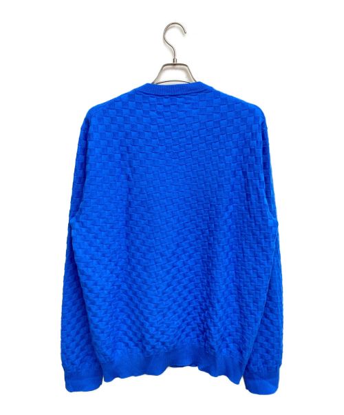 LOUIS VUITTON（ルイ ヴィトン）LOUIS VUITTON (ルイ ヴィトン) ダミエシグネチャークルーネックニットセーター ブルー サイズ:4Lの古着・服飾アイテム