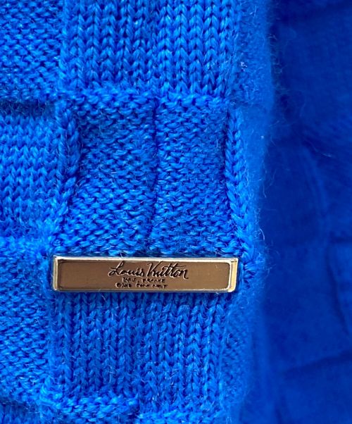 LOUIS VUITTON（ルイ ヴィトン）LOUIS VUITTON (ルイ ヴィトン) ダミエシグネチャークルーネックニットセーター ブルー サイズ:4Lの古着・服飾アイテム