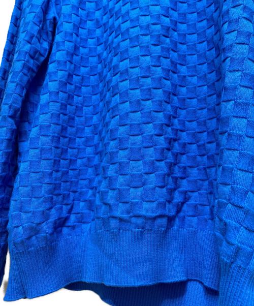 LOUIS VUITTON（ルイ ヴィトン）LOUIS VUITTON (ルイ ヴィトン) ダミエシグネチャークルーネックニットセーター ブルー サイズ:4Lの古着・服飾アイテム