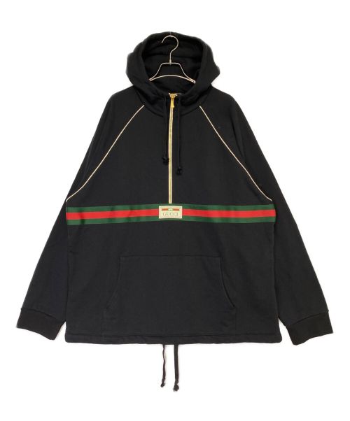 GUCCI（グッチ）GUCCI (グッチ) ウェブ＆GUCCI ラベル付き スウェットシャツ ブラック サイズ:XXXLの古着・服飾アイテム