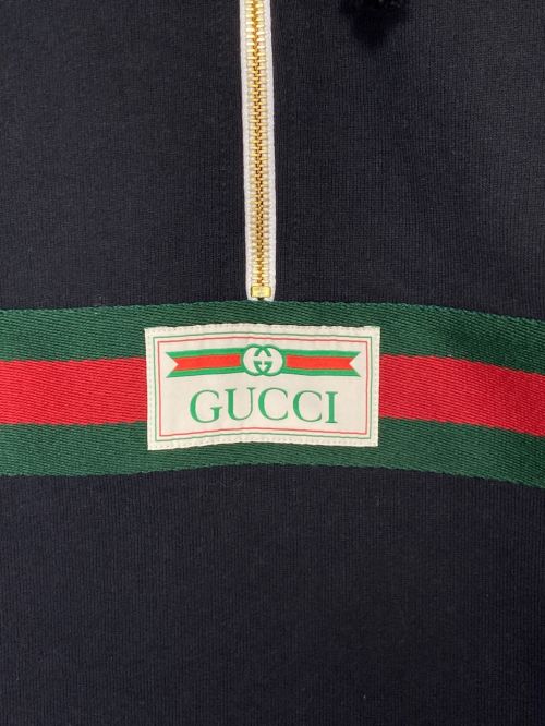 GUCCI（グッチ）GUCCI (グッチ) ウェブ＆GUCCI ラベル付き スウェットシャツ ブラック サイズ:XXXLの古着・服飾アイテム