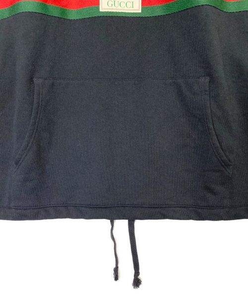 GUCCI（グッチ）GUCCI (グッチ) ウェブ＆GUCCI ラベル付き スウェットシャツ ブラック サイズ:XXXLの古着・服飾アイテム
