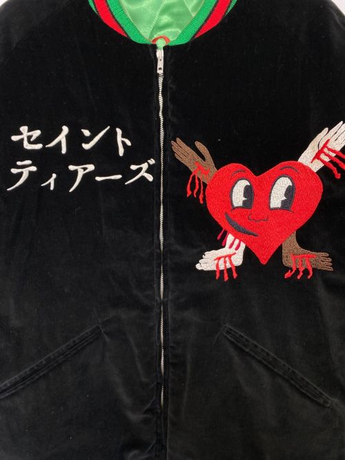 SAINT MICHAEL（セントマイケル）SAINT MICHAEL (セントマイケル) Denim Tears (デニム ティアーズ) REVERSIBLE SUKAJAN グリーン×ブラック サイズ:Sの古着・服飾アイテム