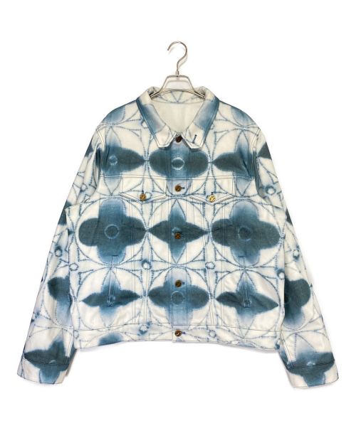 LOUIS VUITTON（ルイ ヴィトン）LOUIS VUITTON (ルイ ヴィトン) モノグラムシボリプリンテッドデニムジャケット ブルー×ホワイト サイズ:58の古着・服飾アイテム