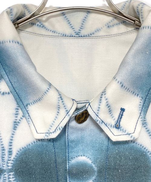 LOUIS VUITTON（ルイ ヴィトン）LOUIS VUITTON (ルイ ヴィトン) モノグラムシボリプリンテッドデニムジャケット ブルー×ホワイト サイズ:58の古着・服飾アイテム