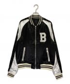 BALMAINバルマン）の古着「LOGO EMBROIDERED VARSITY JACKET」｜ブラック