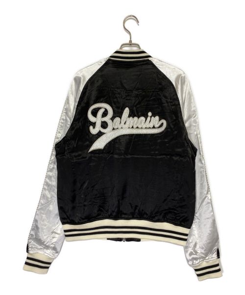 BALMAIN（バルマン）BALMAIN (バルマン) LOGO EMBROIDERED VARSITY JACKET ブラック サイズ:48の古着・服飾アイテム