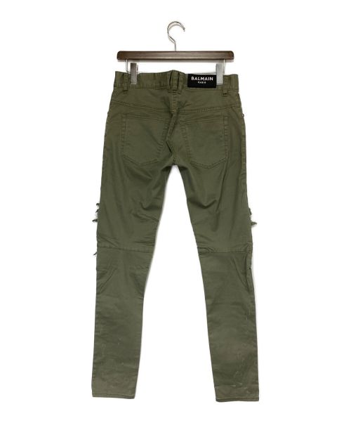 BALMAIN（バルマン）BALMAIN (バルマン) バイカーパンツ カーキ サイズ:30の古着・服飾アイテム