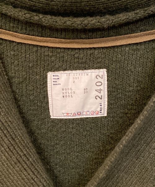 sacai（サカイ）sacai (サカイ) Wool Knit Cardigan オリーブ サイズ:2の古着・服飾アイテム