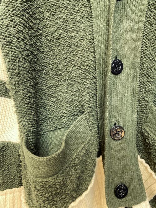 sacai（サカイ）sacai (サカイ) Wool Knit Cardigan オリーブ サイズ:2の古着・服飾アイテム