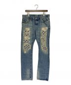 Hysteric Glamour×ROLLING STONESヒステリックグラマー×ローリングストーンズ）の古着「スタッズデニムパンツ」｜インディゴ