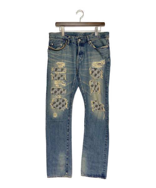 Hysteric Glamour（ヒステリックグラマー）Hysteric Glamour (ヒステリックグラマー) ROLLING STONES (ローリングストーンズ) スタッズデニムパンツ インディゴ サイズ:34の古着・服飾アイテム