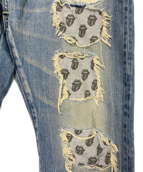 Hysteric Glamour（ヒステリックグラマー）Hysteric Glamour (ヒステリックグラマー) ROLLING STONES (ローリングストーンズ) スタッズデニムパンツ インディゴ サイズ:34の古着・服飾アイテム