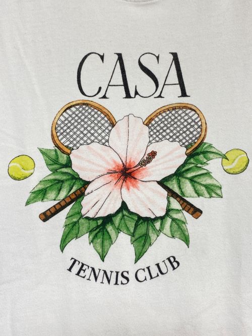 CASABLANCA（カサブランカ）CASABLANCA (カサブランカ) Casa Tennis Club Printed T-Shirt ホワイト サイズ:XLの古着・服飾アイテム