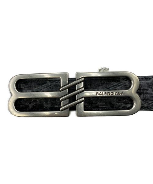 BALENCIAGA（バレンシアガ）BALENCIAGA (バレンシアガ) REVERSIBLE BB MONOGRAM BELT ブラック サイズ:-の古着・服飾アイテム