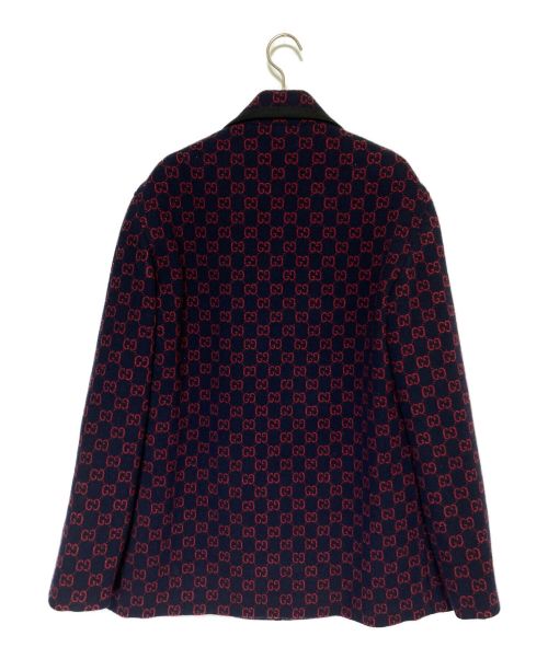 GUCCI（グッチ）GUCCI (グッチ) GG ジャガード　ジャケット ネイビー サイズ:44の古着・服飾アイテム