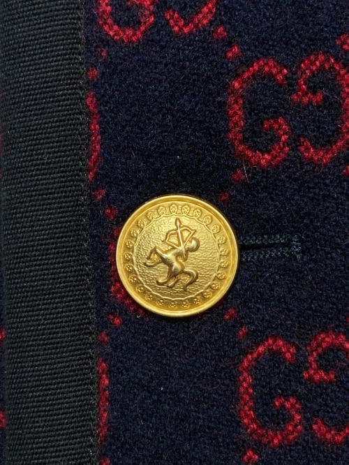 GUCCI（グッチ）GUCCI (グッチ) GG ジャガード　ジャケット ネイビー サイズ:44の古着・服飾アイテム