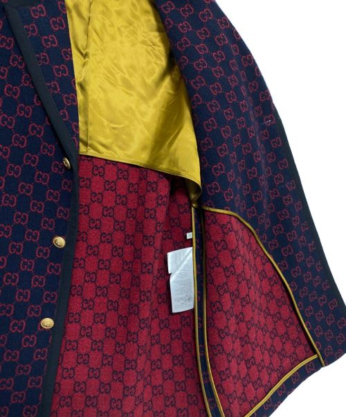 GUCCI（グッチ）GUCCI (グッチ) GG ジャガード　ジャケット ネイビー サイズ:44の古着・服飾アイテム