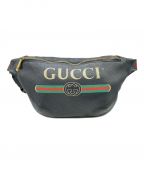 GUCCIグッチ）の古着「グッチプリント レザー ベルトバッグ」｜ブラック