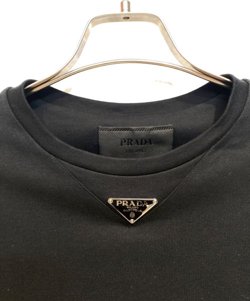 PRADA（プラダ）PRADA (プラダ) 23SS Cotton Short Sleeves Logo(コットンショートスリーブロゴ） ブラック サイズ:XXSの古着・服飾アイテム