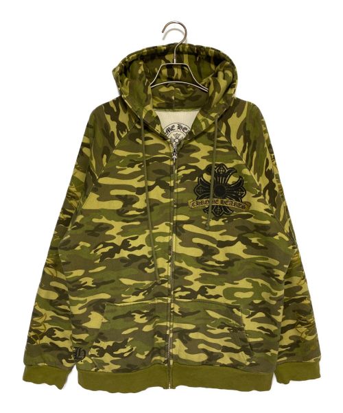 CHROME HEARTS（クロムハーツ）CHROME HEARTS (クロムハーツ) Horseshoe Camo Zip Hoodie グリーン サイズ:Mの古着・服飾アイテム