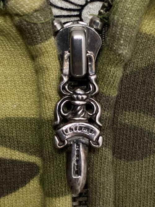CHROME HEARTS（クロムハーツ）CHROME HEARTS (クロムハーツ) Horseshoe Camo Zip Hoodie グリーン サイズ:Mの古着・服飾アイテム