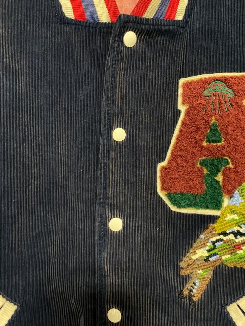 GUCCI（グッチ）GUCCI (グッチ) GUCCI DSM SPECIAL WASHED VELVET OVER BUTTONS BOMBER JACKET ネイビー サイズ:46の古着・服飾アイテム