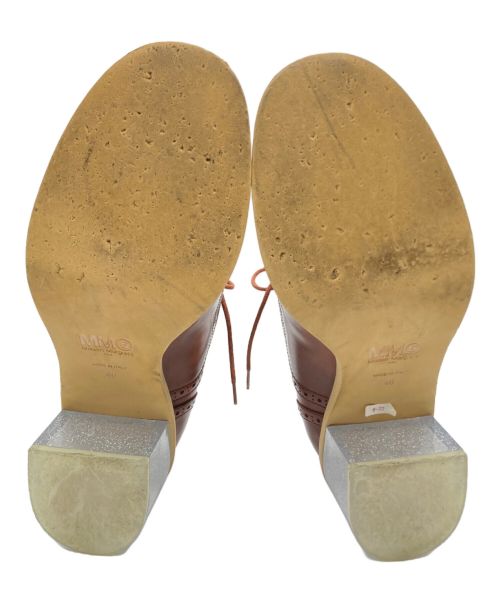 MM6 Maison Margiela（エムエムシックスメゾンマルジェラ）MM6 Maison Margiela (エムエムシックス メゾンマルジェラ) ヒールデザインレースアップシューズ ブラウン サイズ:40の古着・服飾アイテム