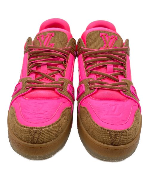 LOUIS VUITTON（ルイ ヴィトン）LOUIS VUITTON (ルイ ヴィトン) LVトレイナー スニーカー ピンク×ブラウン サイズ:SIZE 7の古着・服飾アイテム