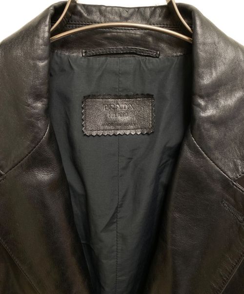 PRADA（プラダ）PRADA (プラダ) レザーテーラードジャケット ブラック サイズ:-の古着・服飾アイテム