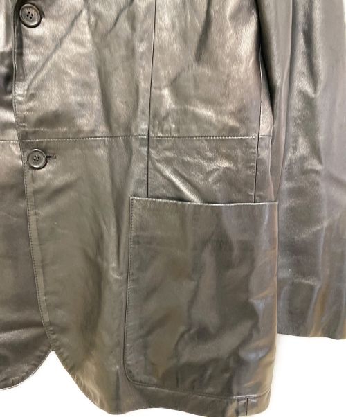 PRADA（プラダ）PRADA (プラダ) レザーテーラードジャケット ブラック サイズ:-の古着・服飾アイテム