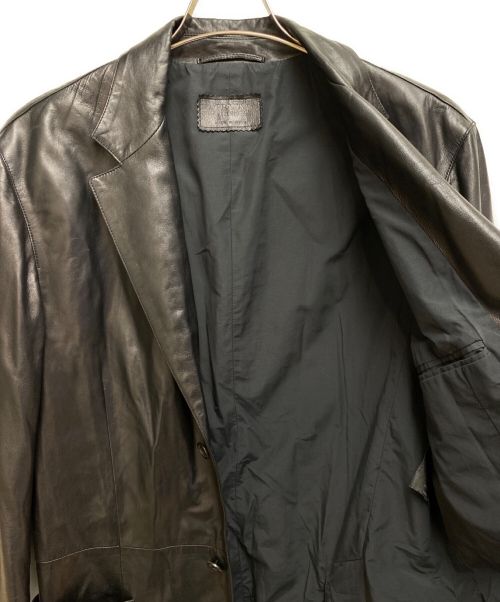 PRADA（プラダ）PRADA (プラダ) レザーテーラードジャケット ブラック サイズ:-の古着・服飾アイテム