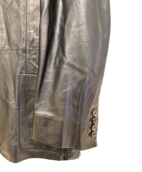 PRADA（プラダ）PRADA (プラダ) レザーテーラードジャケット ブラック サイズ:-の古着・服飾アイテム