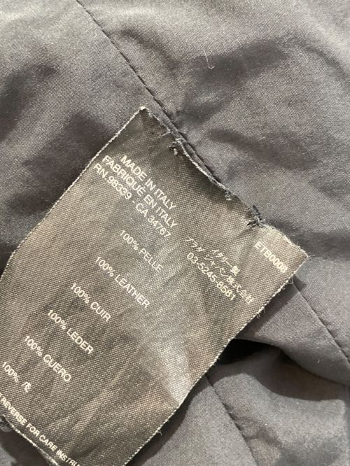 PRADA（プラダ）PRADA (プラダ) レザーテーラードジャケット ブラック サイズ:-の古着・服飾アイテム