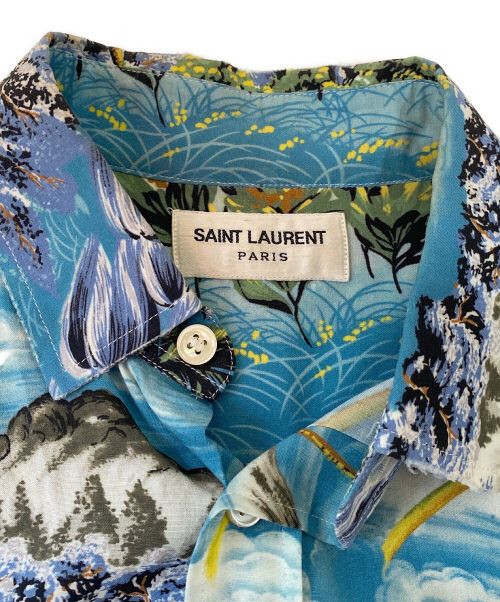 Saint Laurent Paris（サンローランパリ）Saint Laurent Paris (サンローランパリ) 16SS エディ期 カットオフアロハシャツ/Archive スカイブルー サイズ:36の古着・服飾アイテム