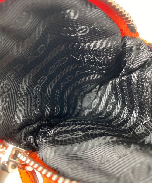 PRADA（プラダ）PRADA (プラダ) ジップポケット付きレザーグローブ オレンジ サイズ:7 1/2の古着・服飾アイテム