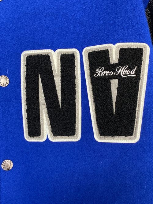 NEIGHBORHOOD（ネイバーフッド）NEIGHBORHOOD (ネイバーフッド) A BATHING APE (アベイシングエイプ) VARSITY JACKET ブラック×ブルー サイズ:Lの古着・服飾アイテム