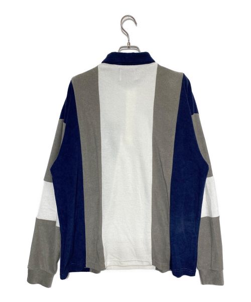 son of the cheese（（サノバチーズ））son of the cheese (サノバチーズ) PILE STRIPE SHIRT ホワイト×ネイビー サイズ:Lの古着・服飾アイテム