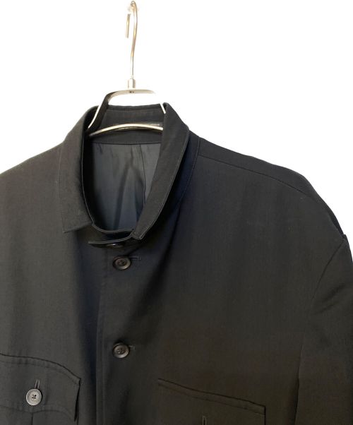Yohji Yamamoto pour homme（ヨウジヤマモト プールオム）Yohji Yamamoto pour homme (ヨウジヤマモト プールオム) ウールギャバスタンドファスナージャケット ブラック サイズ:2の古着・服飾アイテム