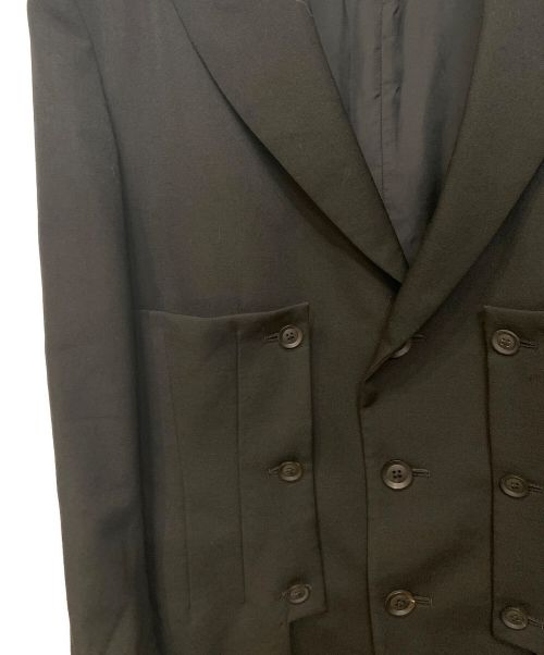 Yohji Yamamoto pour homme（ヨウジヤマモト プールオム）Yohji Yamamoto pour homme (ヨウジヤマモト プールオム) フラシ胸あて釦止めJKT ブラック サイズ:2の古着・服飾アイテム