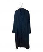 Yohji Yamamoto pour hommeヨウジヤマモト プールオム）の古着「チャイナ ボタン ロング ブラウス」｜ブラック